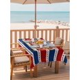 thumbnail image 2 of Outdoor Tablecloth with Umbrella Hole for Patio/Picnic/Party/Camping, Patriotic Gnomes Waterproof Table Cloth Rectangle Table Cover Washable, Independence Vintage Blue Red Striped (54"x 80"), 2 of 9