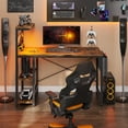 thumbnail image 2 of Bestier 44 inch Reversible Computer Desk with LED Lights Gaming Desk with 4 Tier Shelves Adults, 2 of 6