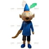 Red Leprechaun BIGGYMONKEY™ Mascot Costume Dressed In Blue Outfit With Hat