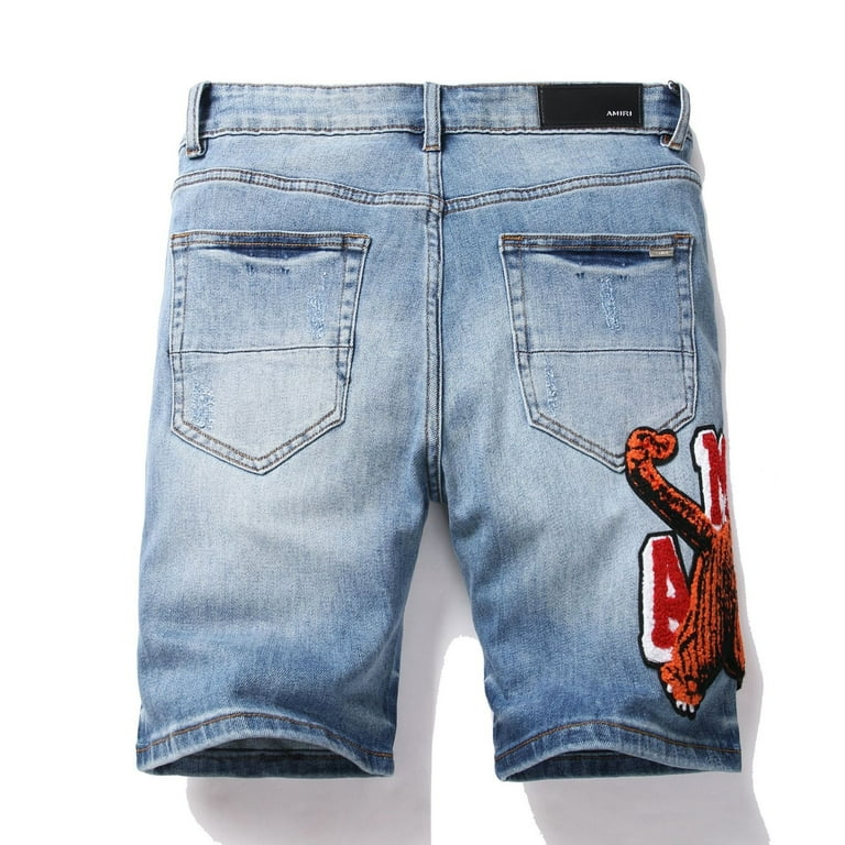 Amiri denim jeans short men's casual denim shorts classic Amiri denim jeans short men's casual denim shorts classic