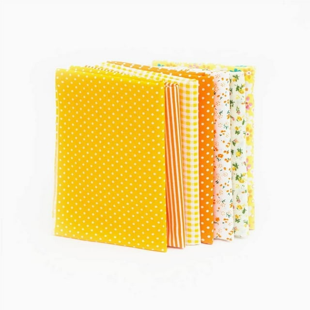 7 piezas de tela de algodón con estampado Floral, costura multicolor * acolchado, tela de estilo mixto, conjunto de suministros para el hogar de Almacenamiento y organización del hogar Amarillo Yuarrent HA043308-03
