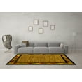 thumbnail image 3 of Ahgly Company Indoor Round Oriental Yellow Modern Area Rugs, 4' Round, 3 of 4