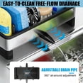 thumbnail image 4 of UHIAGREE Sink Caddy,3-in-1 360°Self Drain Sponge Holder for Kitchen Sink Organizer,Black, 4 of 7