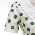 thumbnail image 5 of Blmnix Women Dress Vintage Dress Tent Polka Dot Dress Under Dresses Collared Cocktail-Length Green Short Sleeve Adjustable Waist Going Out Dress,S, 5 of 8