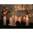 thumbnail image 2 of Pure White Flameless Candles, Battery Operated Candles, Acrylic Flickering LED Pillar Candles with Remote Control and Timer, 3D Wick, Yellow and Blue Glow, D2.2 xH5 6" 7", Set of 9, 2 of 7