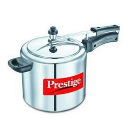 Prestige PRNPC6.5 Medium Nakshatra Plus Flat Base Aluminum Pressure Cooker for Gas and Induction Stove Silver - 6.5 Litres