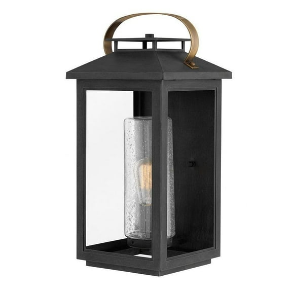 1 Light Large Outdoor Wall Lantern in Traditional-Coastal Style 9.5 inches Wide By 20.5 inches High-Black Finish-Led Lamping Type Bailey Street Home