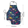 thumbnail image 5 of Naloa 1Pack Adjustable Bib Apron Waterdrop Resistant Cooking Kitchen Aprons for Women Men Chef, Dinosaur Flowers Print, 5 of 8