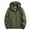 Army Green, variant on Men's Velvet Thermal Jacket Plush Windproof Hooded Solid Color Long Sleeve HeatLock Technology Zippered Pockets Luxury Lounge Coat