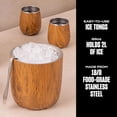 thumbnail image 2 of S’well Stainless Steel Ice Bucket with Tongs, 68oz Capacity, Teakwood Pattern Finish, Triple-Layer Vacuum Insulated to Keep Ice Colder Longer, BPA-Free Barware, 2 of 3