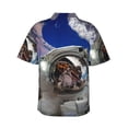 thumbnail image 3 of Bixox Men's Hawaiian Shirts Men's Astronaut in Outer Space Print Short-Sleeve Shirt-X-Large, 3 of 8