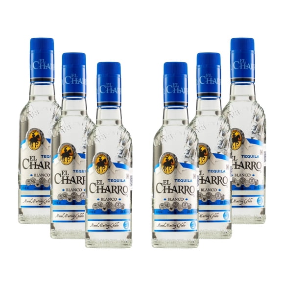 Six Pack Tequila El Charro Clásico Blanco 375 Ml El Charro Tequila, Blanco