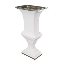 12" Elliott Decorative Urn-Color:White,Style:Modern Chic