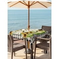 thumbnail image 3 of Outdoor Tablecloths with Umbrella Hole & Zipper, Sunflowers 54x54 Inch Square Tablecloths, Spring Farmhouse Vintage Truck Leaf Black Plaid Waterproof Table Cloth, Patio/Pool/Picnic Table Covers, 3 of 8