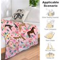 thumbnail image 5 of Horse Blanket Gifts for Girls Women Cute Horses Flowers Flannel Fleece Throw Blanket Soft Warm Fuzzy Pink Blanket for Horse Lovers Decor Bed Couch Living Room for Kids 50"x40", 5 of 6