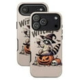 thumbnail image 2 of Halloween Raccoon Witch Phone Case, Pumpkin & Skull Illustration, Funny Artistic Protective Cover for iPhone 17 16 15 14 13 12 11 Plus Pro Max Mini, 2 of 6