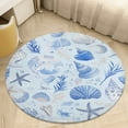 thumbnail image 4 of Beach Seashell Starfish Washable Round Rug -Circle Area Rugs for Nursery Bedroom, Vintage Non Slip Non Shedding Low Pile Carpet for Living Room Coffee Table Entryway, 4 of 6