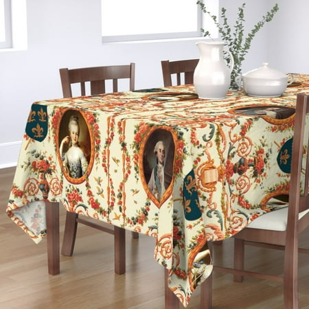 

Cotton Sateen Tablecloth 70 x 108 - Historic Romantic Floral Damask Victorian Print Custom Table Linens by Spoonflower