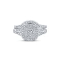 thumbnail image 2 of 10kt White Gold Round Diamond Cluster Bridal Wedding Ring Band Set 1/5 Cttw, 2 of 4