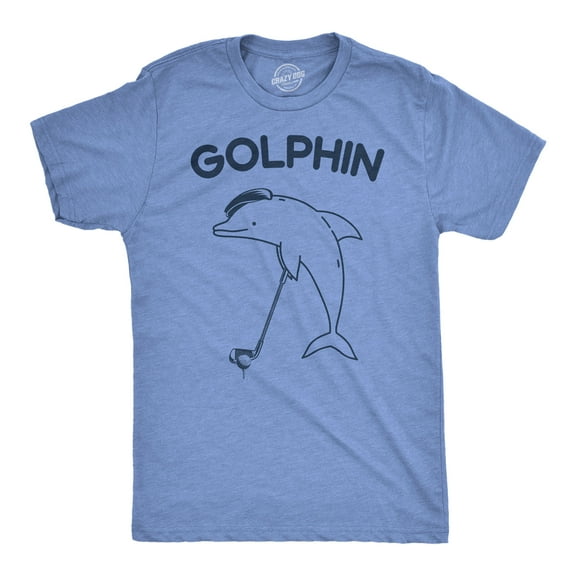 Mens Funny T Shirts Golphin Sarcastic Golfing Dolphin Graphic Novelty Tee for Men Graphic Tees