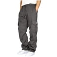thumbnail image 4 of Evdexr Mens Cargo Sweatpants Baggy Drawstring Wide Leg Trousers 2026 Casual Running Loose Fit Pants Breathable Lightweight Workout Sweats with Pockets XL, 4 of 4