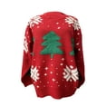thumbnail image 2 of hirigin Women's Ugly Christmas Sweaters, Long Sleeve Tree Snowflake Embroidery Loose Knit Pullovers, 2 of 9
