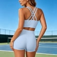 thumbnail image 2 of bravefron Women 2 Pieces Workout Sets Spaghetti Straps Camis High Waist Biker Shorts 2 Piece U Neck Crop Tank Top Shorts Athletic Gym Yoga Outfits Activewear, 2 of 7