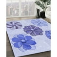 thumbnail image 2 of Ahgly Company Indoor Round Patterned Heavenly Blue Area Rugs, 3' Round, 2 of 6