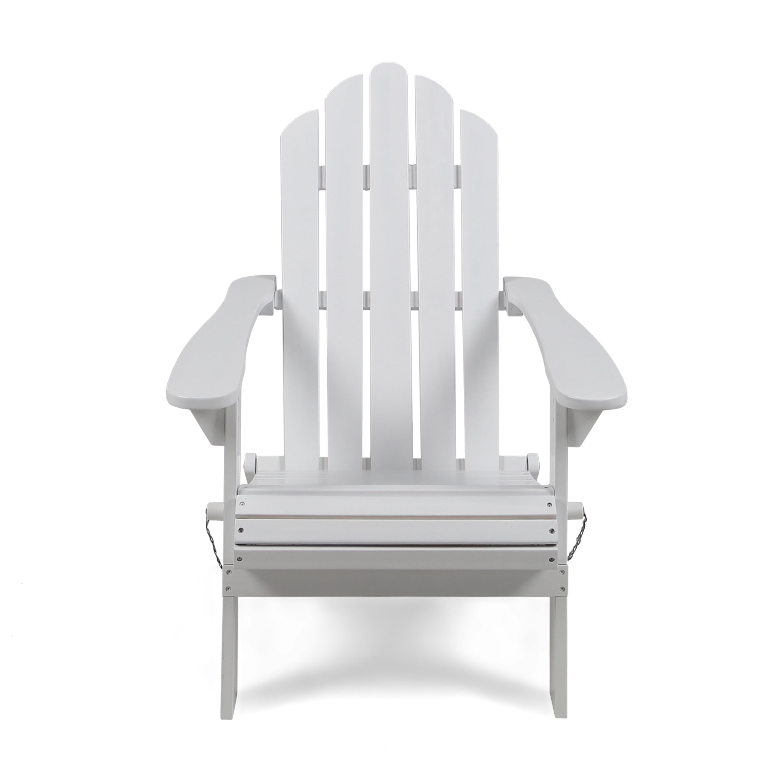 White Wood Foldable Adirondack Chair - 29.00 in Length, 35.50 in Width for Patio, Poolside, or Garden Seating