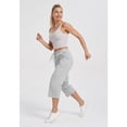 thumbnail image 5 of Stelle Women's Capri Pants Loose Yoga Loose Yoga Cotton Sweatpants with Pockets,Wide Leg Drawstring Pajama Pants Casual Workout Lounge Pants 20",XS-XXL Gray, 5 of 6