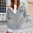 thumbnail image 4 of Christmas Heavyweight Zip Up Hoodies for Women 2025 Long Sleeve Holiday Hooded Sweatshirt with Pockets Jacket Coat, 4 of 6