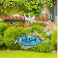 thumbnail image 6 of Hanging Bird Bath with Fountain Cord, Solar Powered Water Fountain with 4 Replaceable Spray Nozzles, Outdoor Bird Bath for Garden Patio Yard Attracting Birds (Gray), 6 of 6