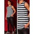 thumbnail image 5 of DARING DIVA Men's Stripes Tank Sleeveless T-Shirt Crew Neck Striped Vest M Black White, 5 of 6