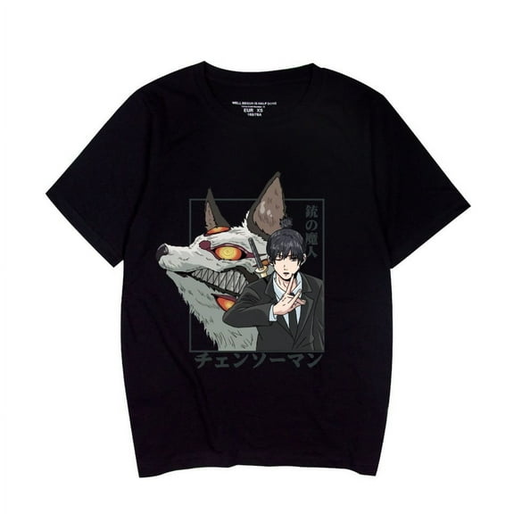 Anime character Hayakawa Aki short sleeve t-shirt summer clothes casual breathable black and white top