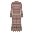 thumbnail image 4 of QUNYINEY Casual Dresses for Women Long Sleeve Striped A-Line Dress Flowy Empire Waist Crew Neck Maxi Dresses, 4 of 4