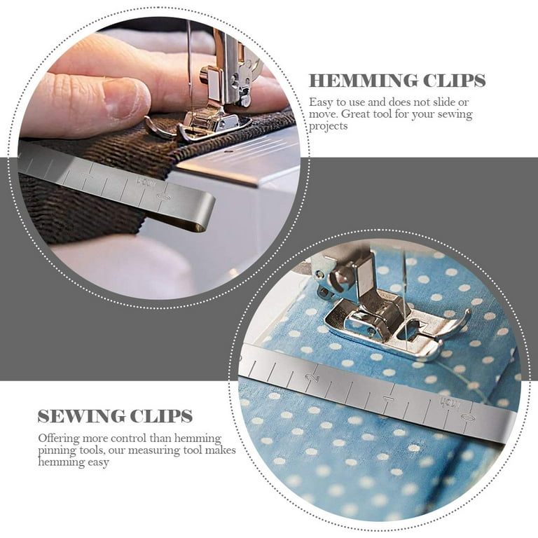 40 Pcs Stainless Steel Hemming Clips - Sewing Measurement Ruler Clips For Quilting And Fabric