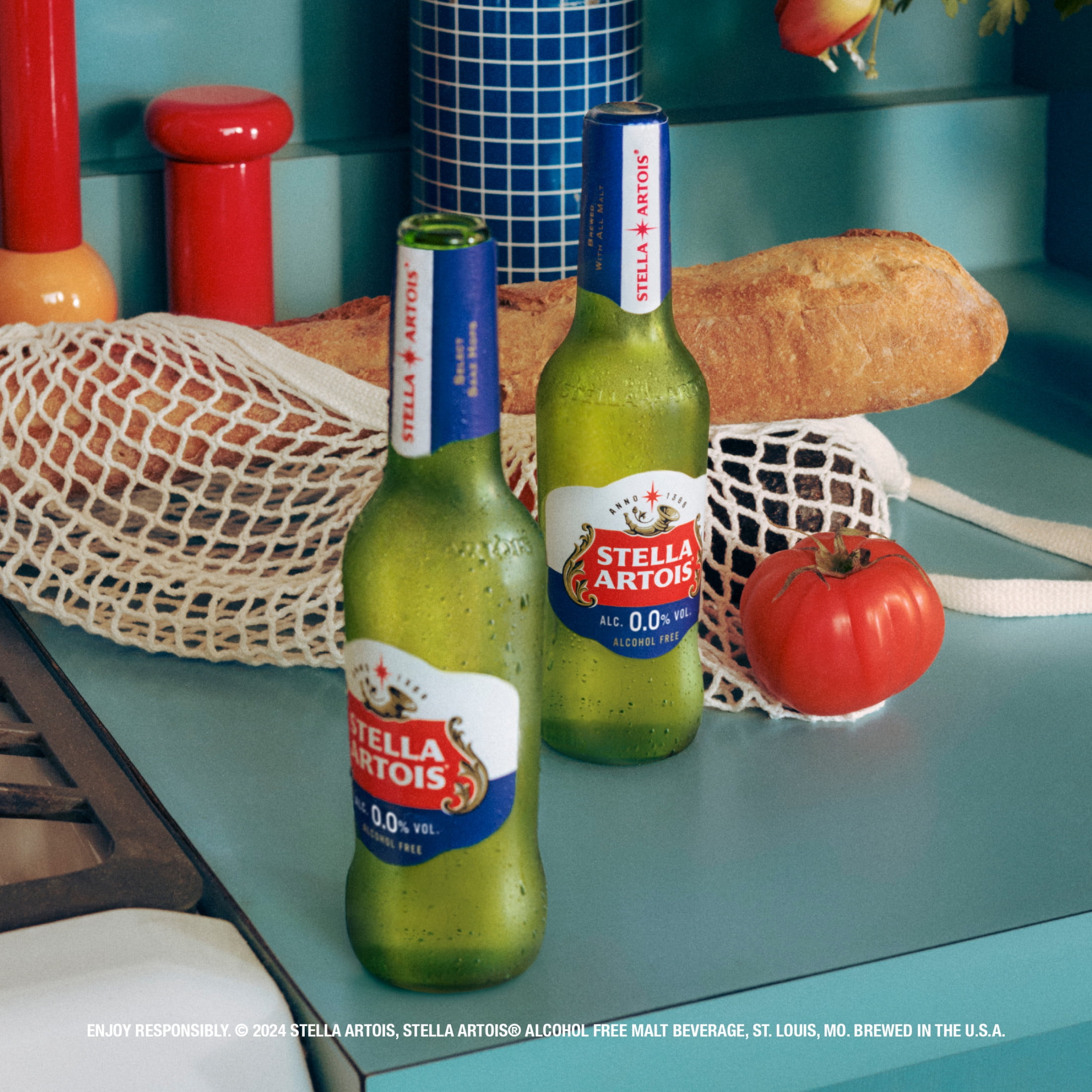 Stella Artois 0.0 Non-Alcoholic Lager Beer 6 pack 11.2 fl oz Glass Bottles