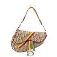 thumbnail image 1 of Pre-Owned Dior Brown/Red/Green/Yellow Rasta Saddle Bag Shoulder bag, 1 of 10
