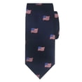 thumbnail image 3 of Jacob Alexander Men's Woven American Flags USA 2.5 inch Width Slim Neck Tie - Navy Blue, 3 of 6