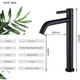 thumbnail image 2 of Grifo de lavabo cromado negro, grifo de lavabo alto y delgado, grifo de baño, grifo mezclador de agua fría y caliente, grifo de baño con grúa para lavabo, 2 of 5