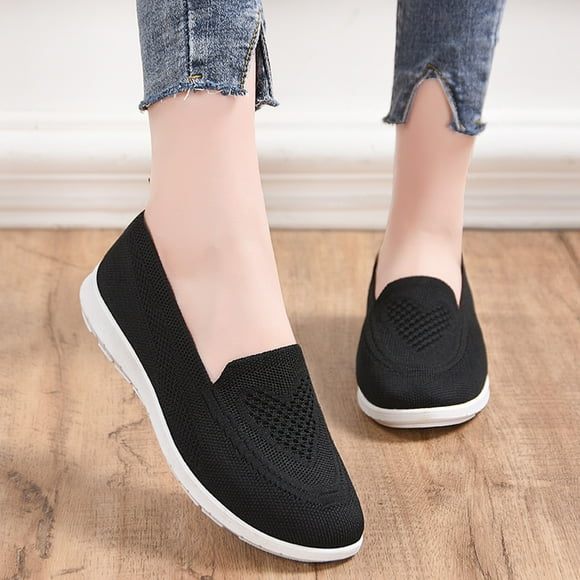 XIAQUJ Women Comfortable Fashion Casual Breathable Lightweight Solid Color Autumn and Winter Women's Fashion Sneakers Black 7(38)