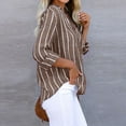 thumbnail image 3 of Womens Spring Summer Shirts Button Solid Crew Neck Shirts for Women, 3 of 4