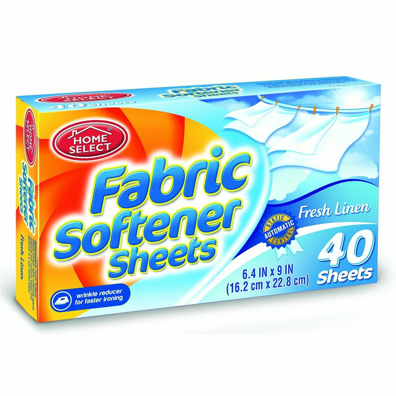 Home Select Dryer Sheets, Fresh Linen, 40 Ct