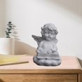 thumbnail image 2 of Baohd Graceful Resin Girl Angel Figurine Statue Decorative Desktop Accent Writing Kneeling 1Set, 2 of 6