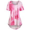thumbnail image 1 of Más el tamaño del tinte del lazo Alto Bajo camiseta Rosegal Camisetas tallas grandes, 1 of 5
