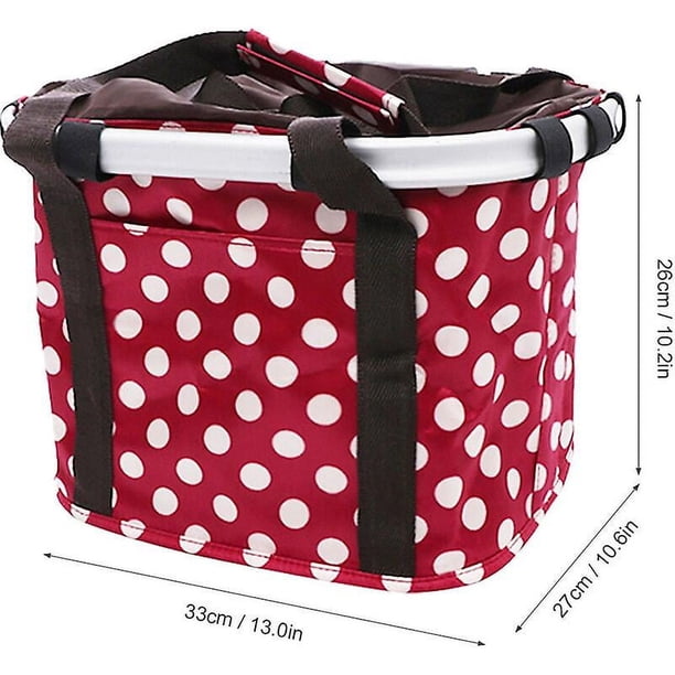 Cesta plegable para bicicleta, cesta desmontable para manillar de bicicleta, cesta delantera de lona para bicicleta, carrito para mascotas de fácil instalación para picnic, compras, mascotas pequeñas