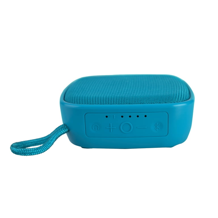 onn. Teal Sachet Rugged Mini Wireless Bluetooth Speaker with TWS  Technology, IPX5 Water Resistant 