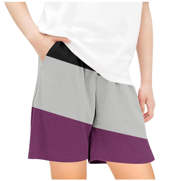 Odeerbi 5-14 Años Niños Niñas Pantalones Cortos de Color Bloque Hawaiano de Secado Rápido Pantalones Cortos de Tablero de Playa Pantalones Cortos Sueltos Con Bolsillo