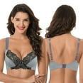 thumbnail image 5 of Curve Muse Women's Plus Size Unlined Underwire Lace Bra with Cushion Straps-Dk Grey Print, Grey Print-Size:44D, 5 of 7