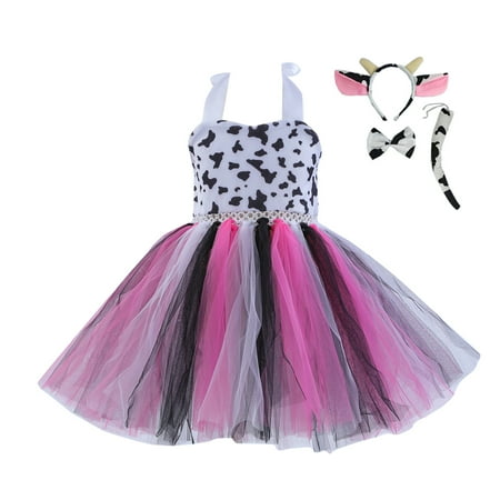 

Dr.Eam Newborn Kids Girls Halloween Party Cartoon Dogs Dress Accessory Outfit Set Dresses Hot Pink 6 M-12 M